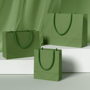 Long ribbon handle customized shopping art/cardboard paper bags in various colors for clothing & perfume & jewelry sales