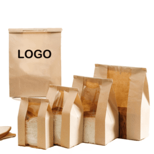 Carry Daily Bread in Style Eco-Friendly & Reusable Kraft Paper Bread Bags with Custom Logo and window