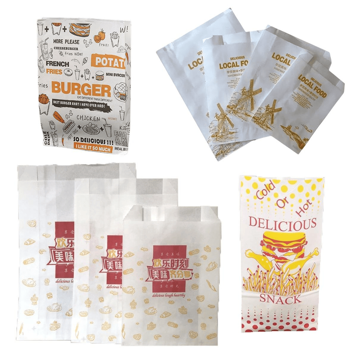 V-bottom coated paper bag suitable for the food industry fried chicken & waffles - Image 4