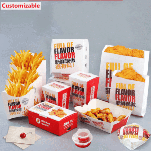 V-bottom coated paper bag suitable for the food industry fried chicken & waffles