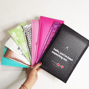 Anti collision bubble express bag laser effect customized color bag