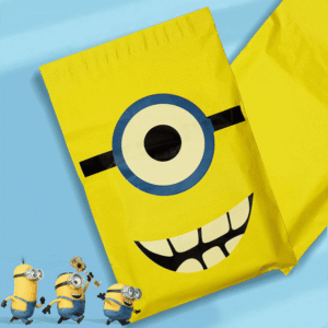 A biodegradable shipping bag with cute full colorful printing design