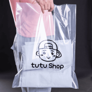 Transparent soft reusable plastic bag suitable for supermarket sushi restaurants