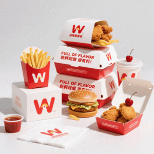 Fashionable burger box with custom Logo free sample available for catering and shipping