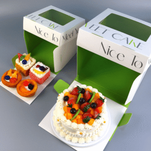 Front-opening cake box with clear Window for safe & elegant bakery display