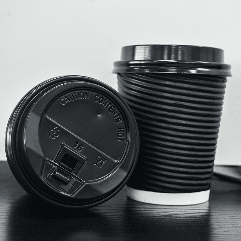 Black corrugated double wall coffee cups special materail with customized logo and size - Image 4