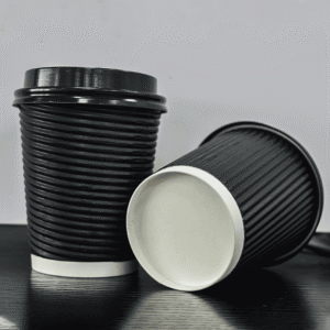 Black corrugated double wall coffee cups special materail with customized logo and size