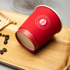Custom double-wall coffee cups with speical soft-touch film finish