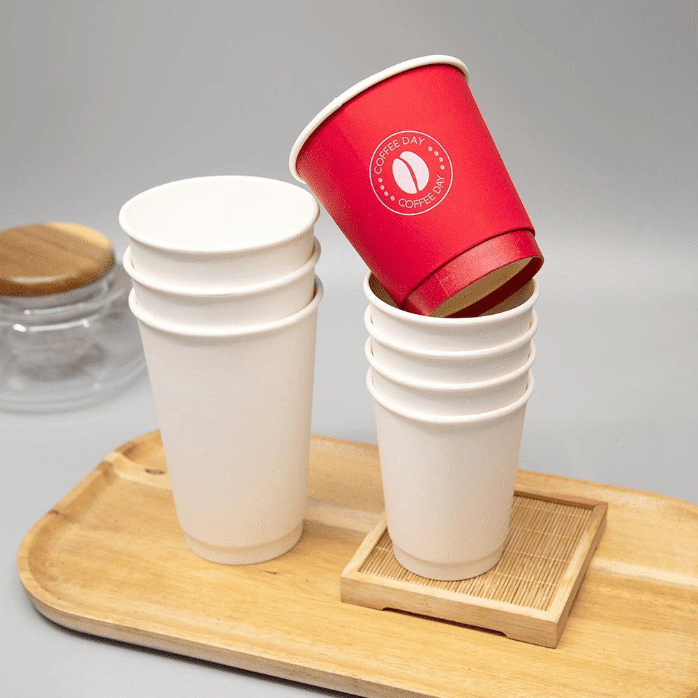 Custom double-wall coffee cups with speical soft-touch film finish - Image 2