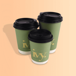 Wholesale ustom matte double-wall coffee cups with logo print and different sizes