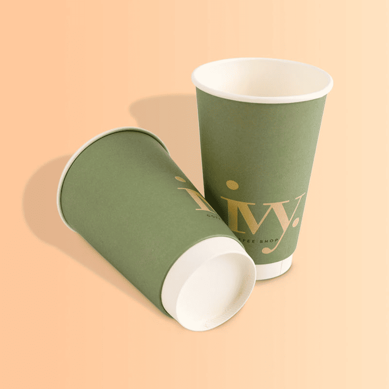 Wholesale ustom matte double-wall coffee cups with logo print and different sizes - Image 3