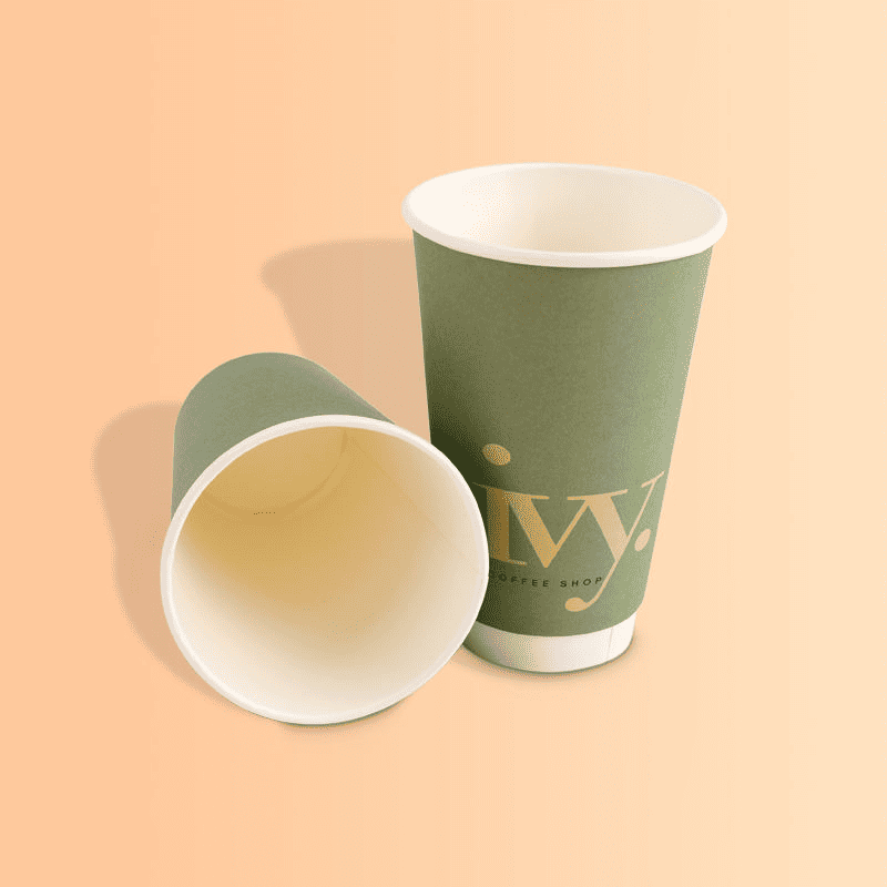 Wholesale ustom matte double-wall coffee cups with logo print and different sizes - Image 2