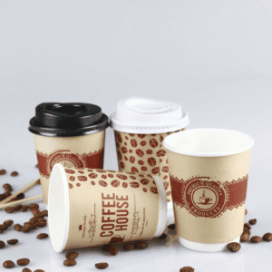 Vintage full print double-wall paper coffee cups with eco-friendly & customizable