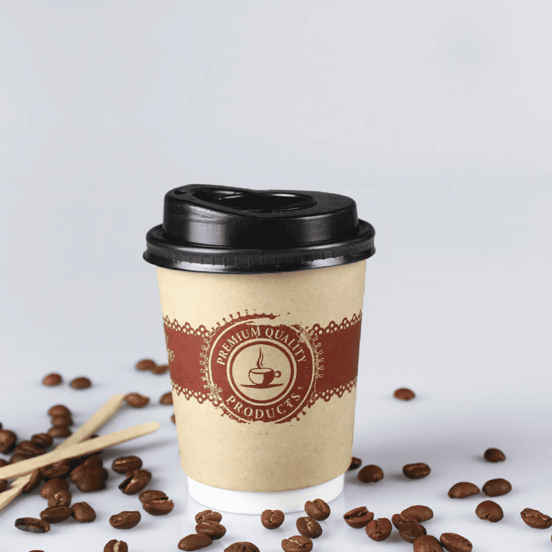 Vintage full print double-wall paper coffee cups with eco-friendly & customizable - Image 2