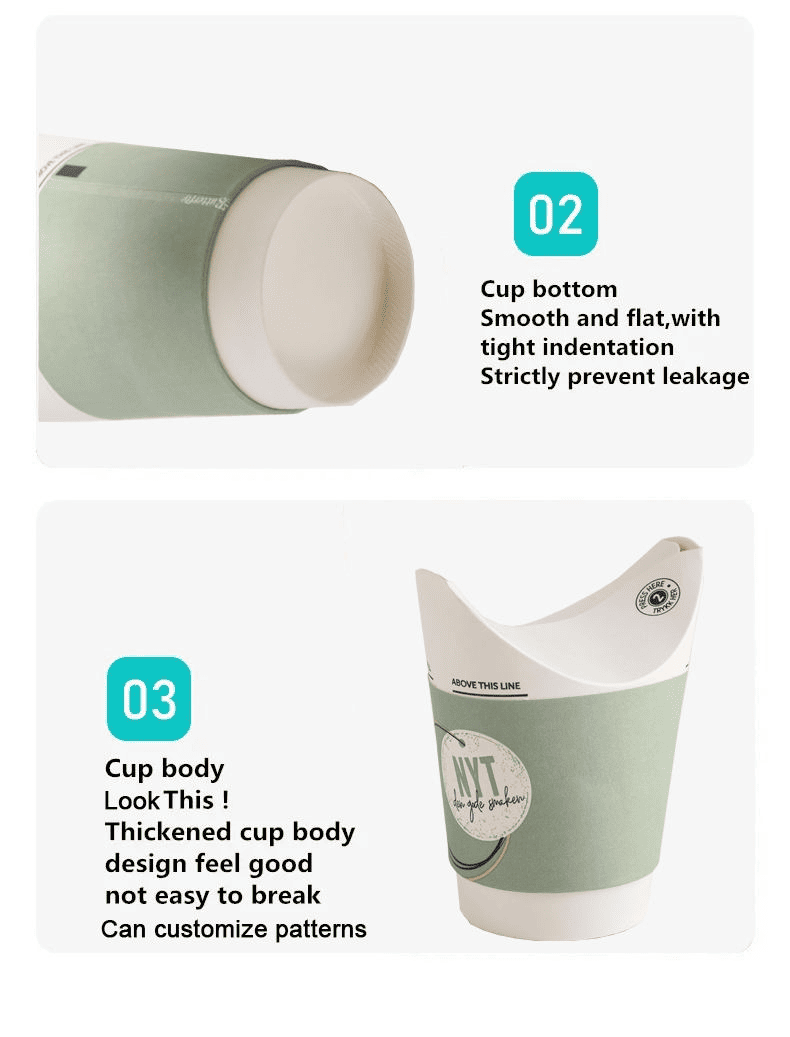 Elegant butterfly-style disposable paper cup for direct drinking without straw, environmentally friendly and customizable Thick and leak-proof coffee party cup.